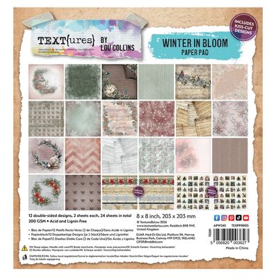 Text{ures} By Lou Collins - Winter In Bloom 8x8 Paper Pad