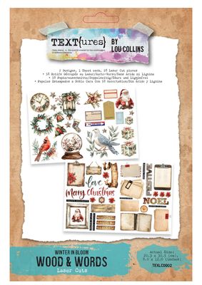 Text{ures} By Lou Collins - Winter In Bloom Wood &amp; Words Laser Cuts