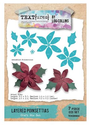 Text{ures} By Lou Collins - Winter In Bloom Poinsettias Craft Die Set