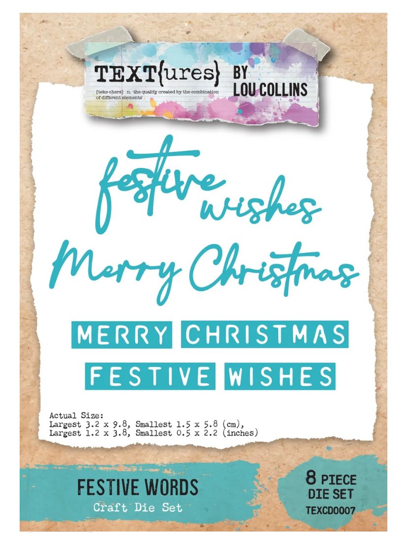 Text{ures} By Lou Collins - Winter In Bloom Festive Words Craft Die Set