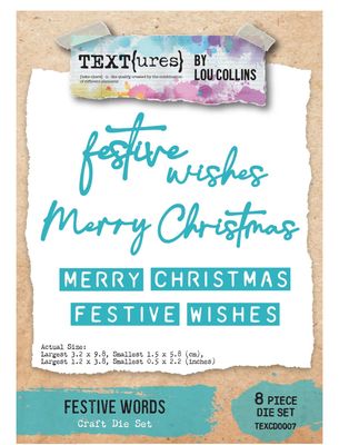 Text{ures} By Lou Collins - Winter In Bloom Festive Words Craft Die Set