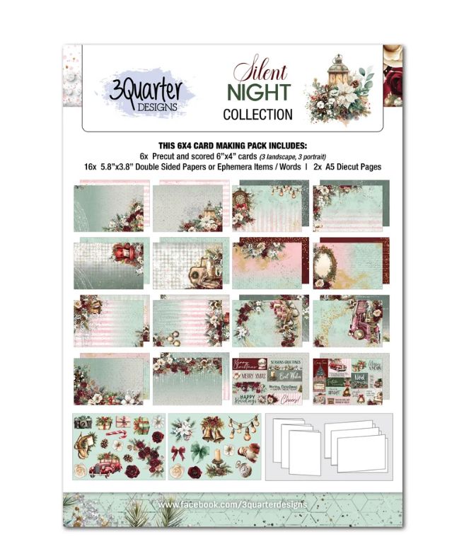3Quarter Designs - Silent Night 6x4 Card Pack