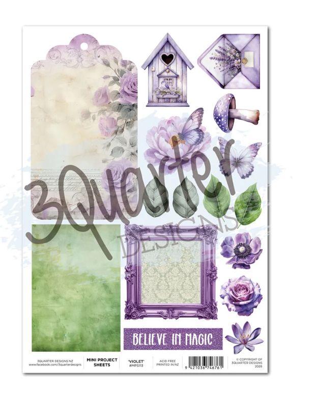 3Quarter Designs - Violet Dreams Mini Project Sheet