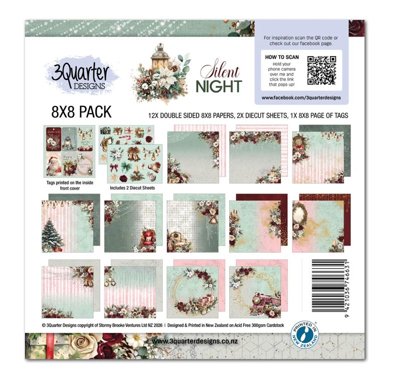 3Quarter Designs - Silent Night 8x8 Paper Pack &amp; Diecuts Set