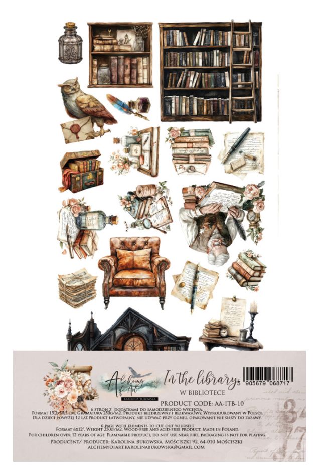 Alchemy Of Art - In The Library 6x12 Extra Paper Set