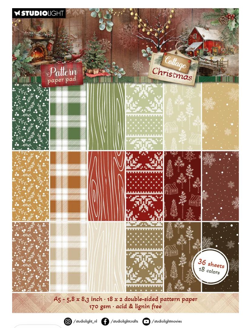 Studio Light - Cottage Christmas Pattern Paper Pad 36 Sheets