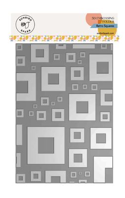 Sunbird Spark - Retro Square 3D Embossing Folder 1pc