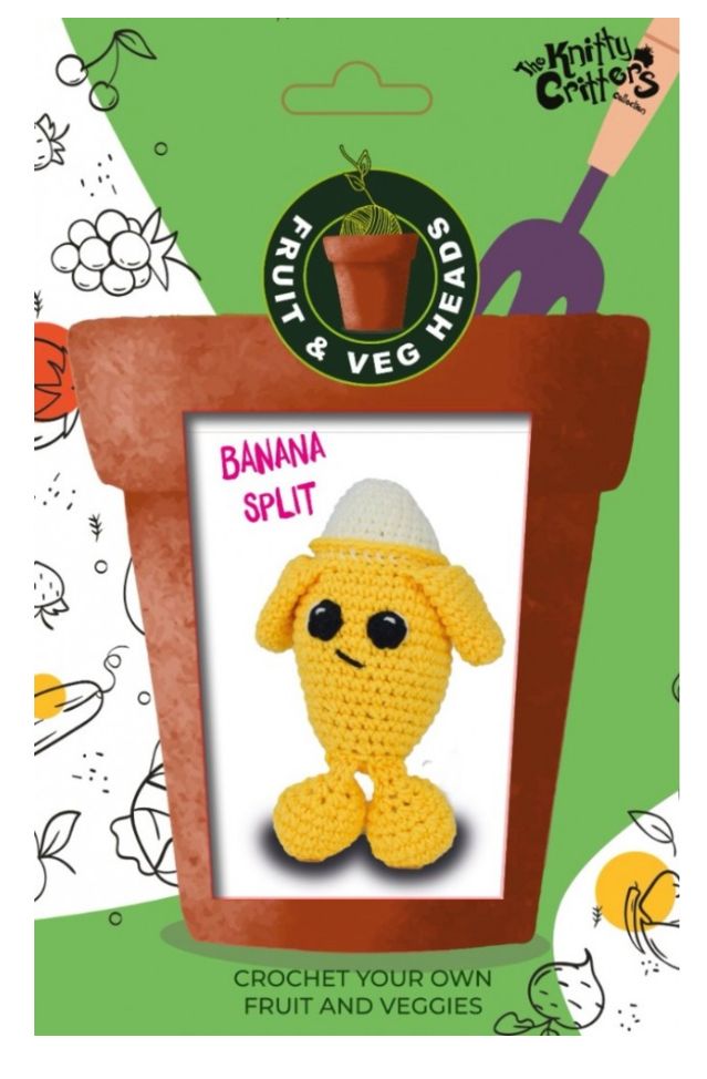 Find It Trading - Knitty Critters Fruit &amp; Veg Heads, Banana Split