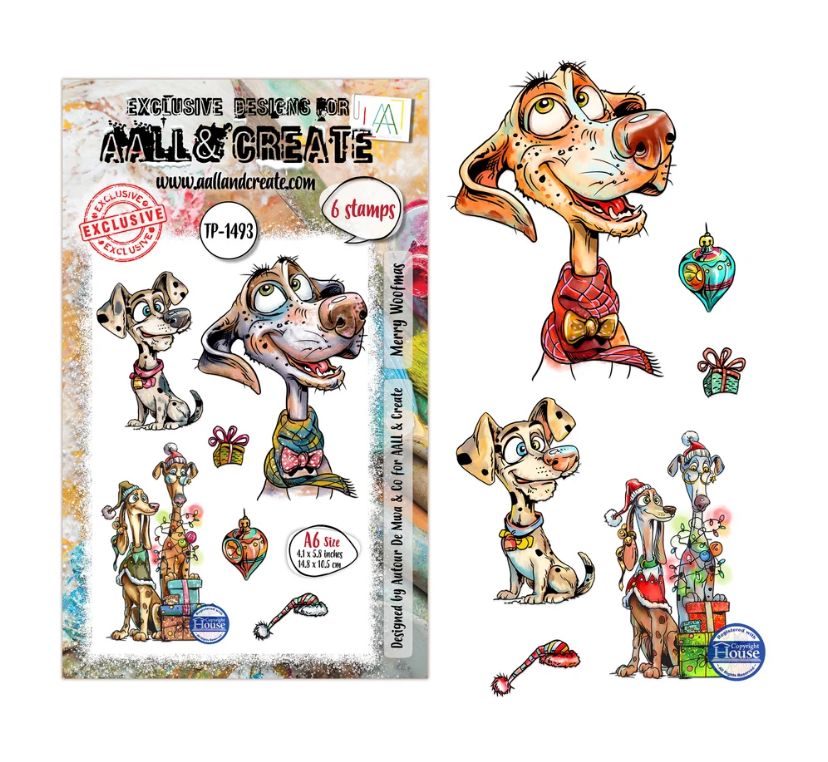 AALL&amp;CREATE - A6 Stamp Set, Merry Woofmas