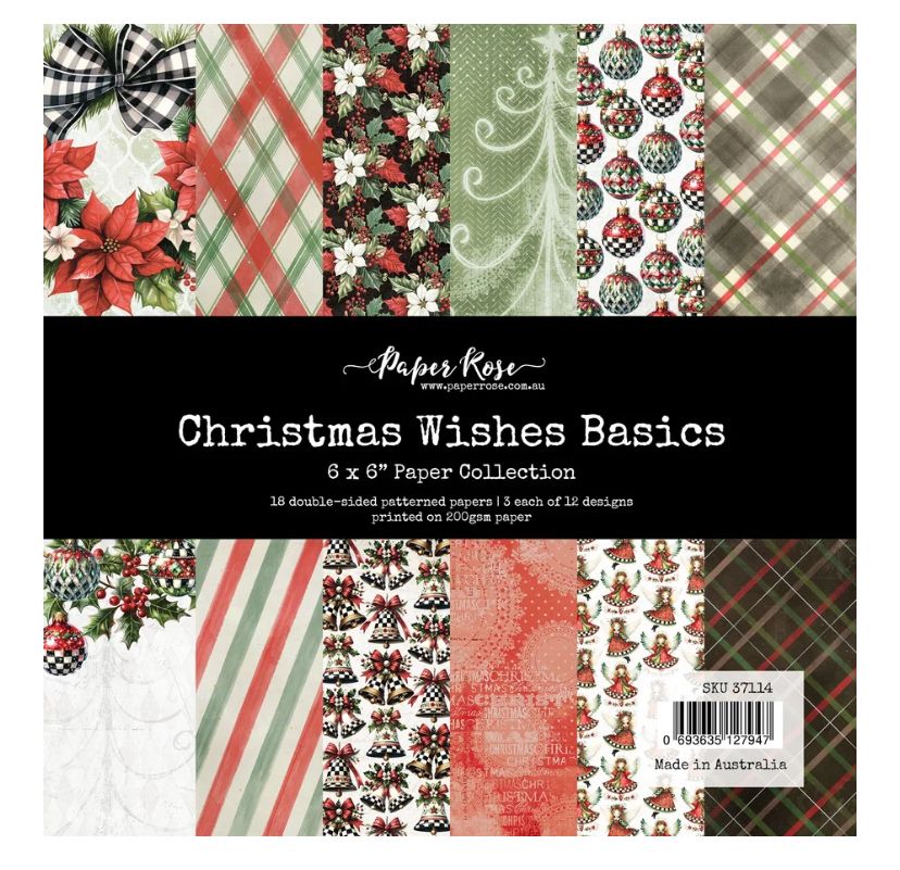 Paper Rose - 6x6 Basics Paper Collection, Christmas Wishes