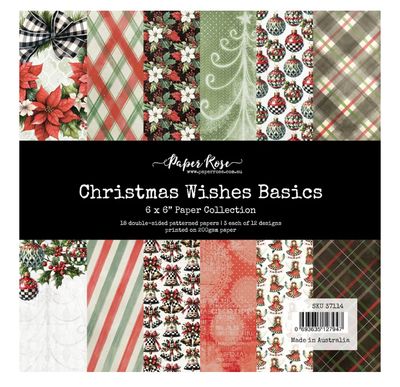 Paper Rose - 6x6 Basics Paper Collection, Christmas Wishes