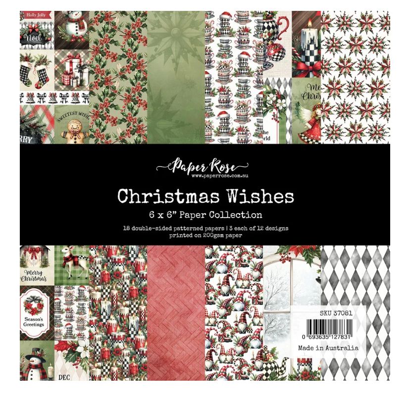 Paper Rose - 6x6 Paper Collection, Christmas Wishes