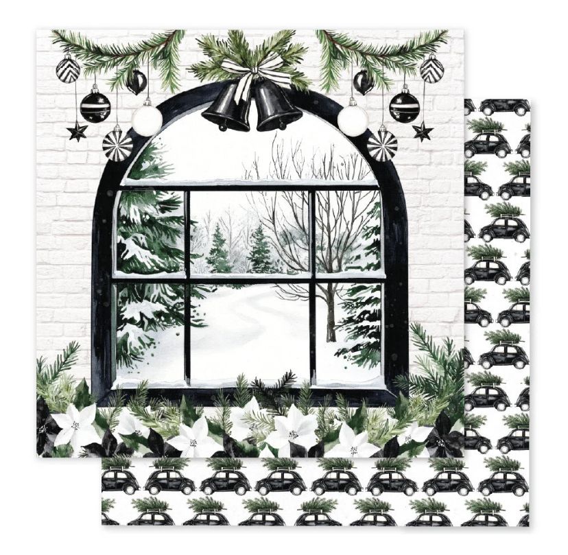 Paper Rose - 12x12 Single Sheet  Mistletoe Market Basic D