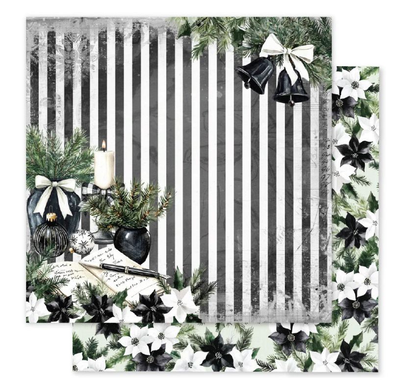 Paper Rose - 12x12 Single Sheet  Mistletoe Market F