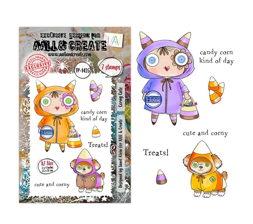 AALL&amp;CREATE - Corny Cute A7 Stamp Set