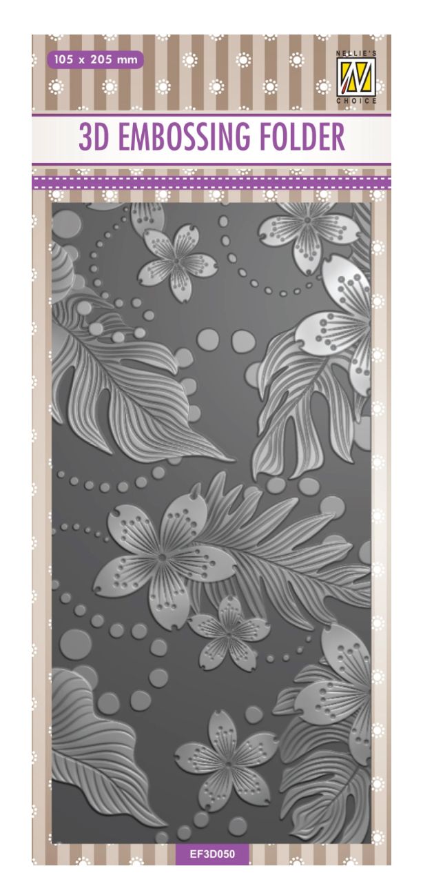 Vaessen Creative - Leaves &amp; Flowers 3D Embossing Folder Slimeline