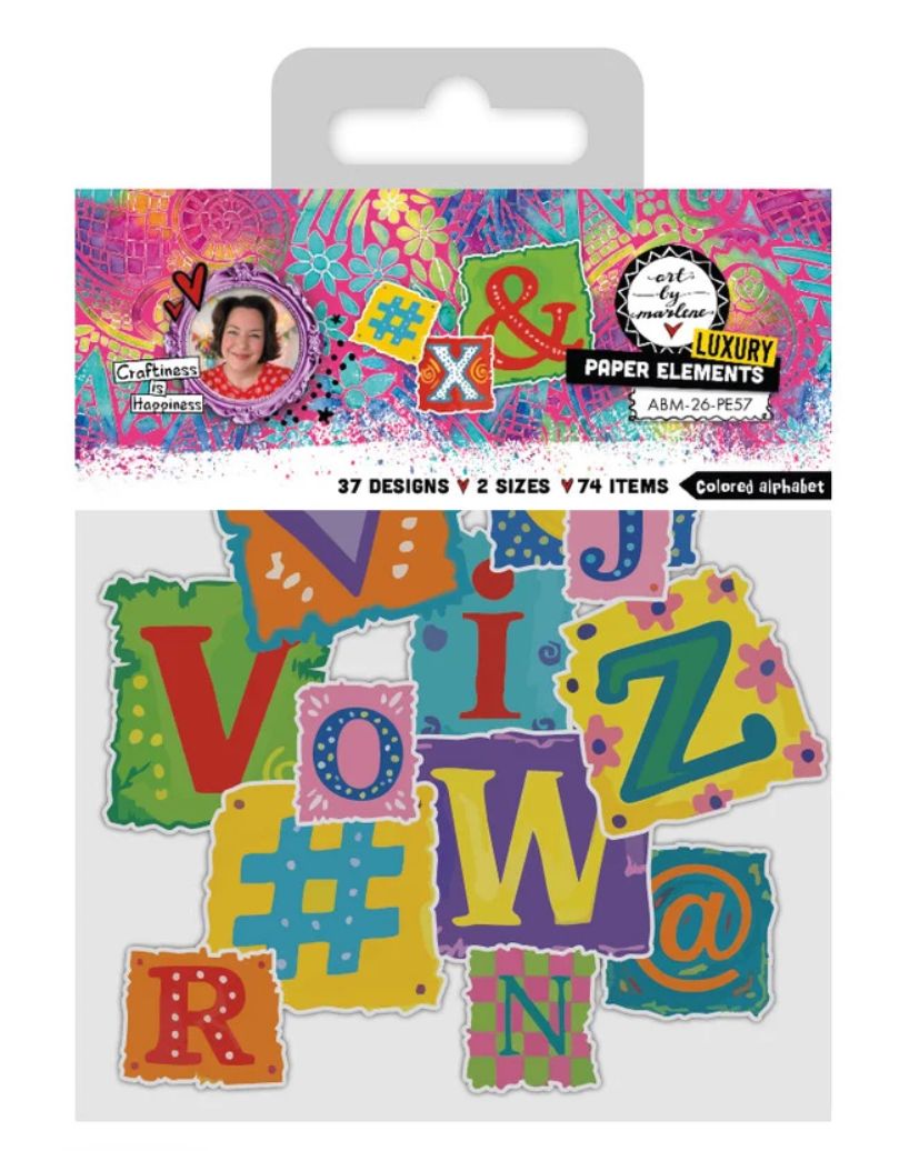 ABM - Paper Elements Coloured Alphabet Art 74 Elements