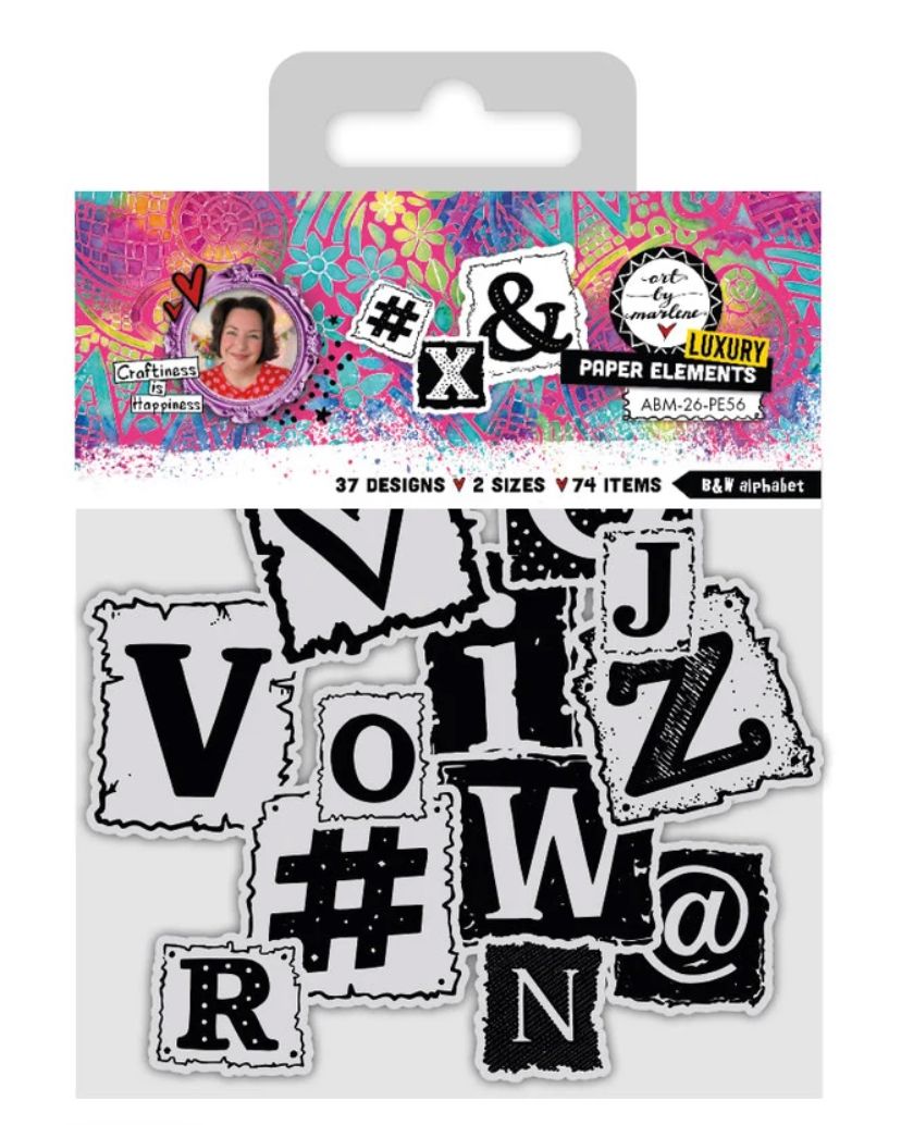 ABM - Paper Elements B&amp;W Alphabet 74 Elements