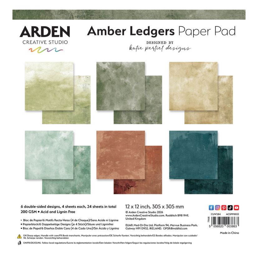 Arden Creative Studio - Amber Ledgers Solids 12x12 Paper Pad