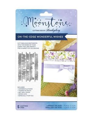 Hunkydory Moonstone - On The Edge Wonderful Wishes Sentiment Cutting Dies