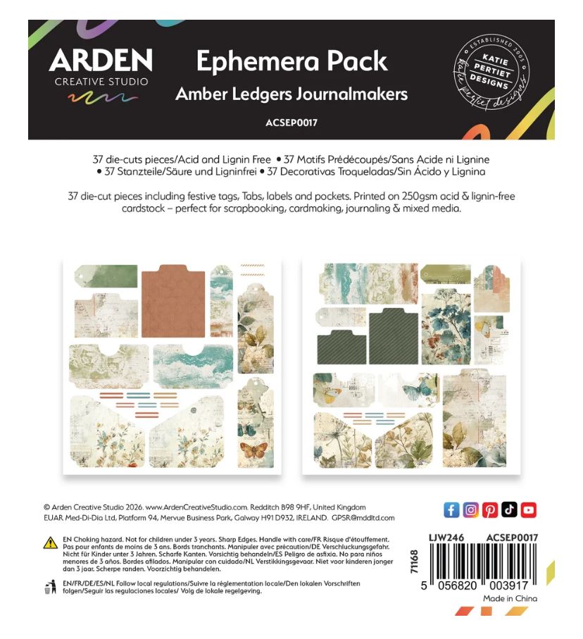 Arden Creative Studio - Amber Ledgers Journalmakers Ephemera Pack