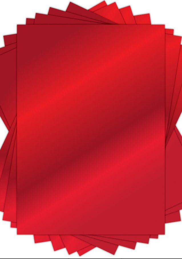 Craft Consortium - A4 Essential Mirror Cardstock - Red