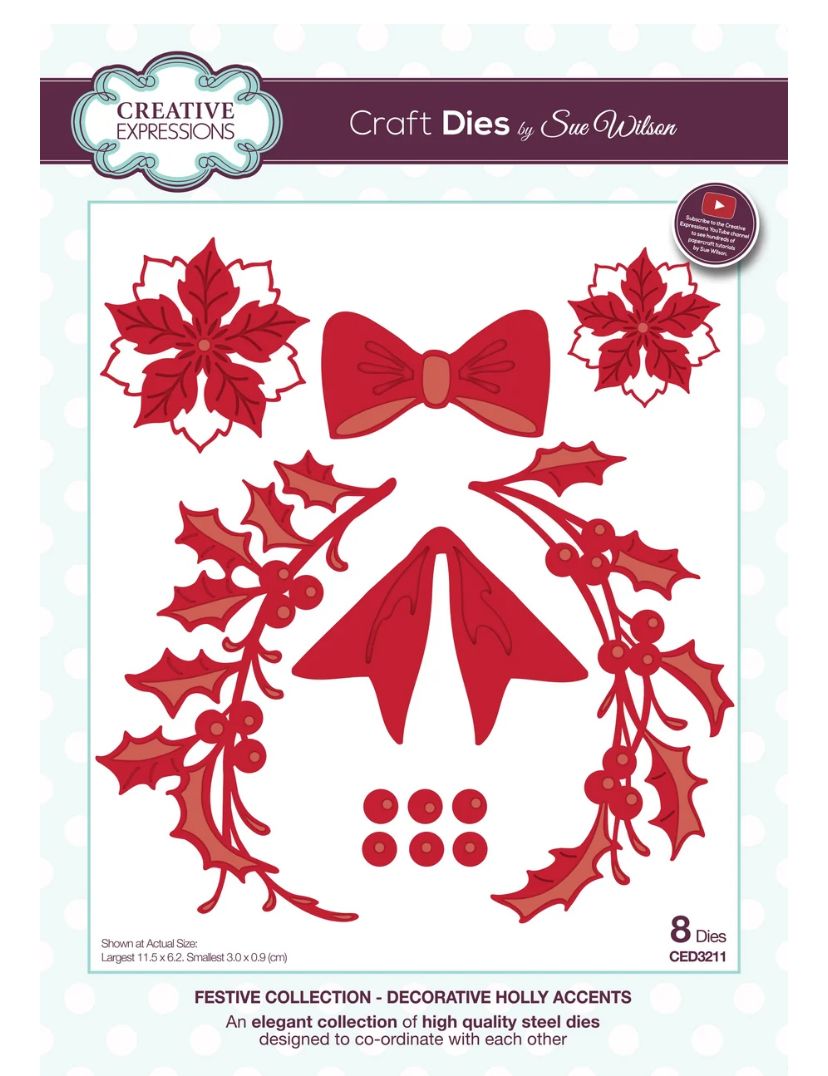Sue Wilson - Festive Flower Sprig &amp; Bow