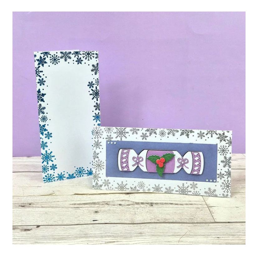 Hunkydory Crafts - Snowflake Foiled Edge Card Blanks &amp; Envelopes, DL
