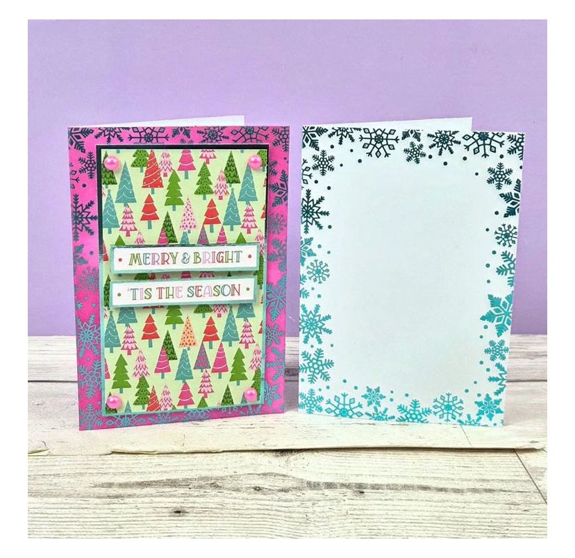 Hunkydory Crafts - Snowflake Foiled Edge Card Blanks &amp; Envelopes, A6