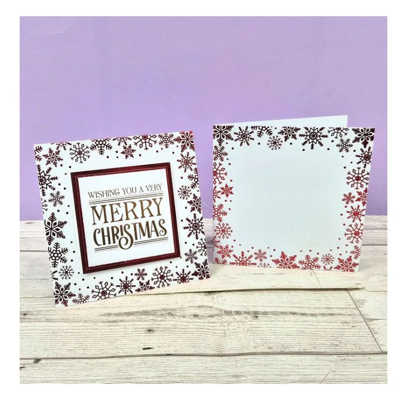 Hunkydory Crafts - Snowflake Foiled Edge Card Blanks &amp; Envelopes, 5x5