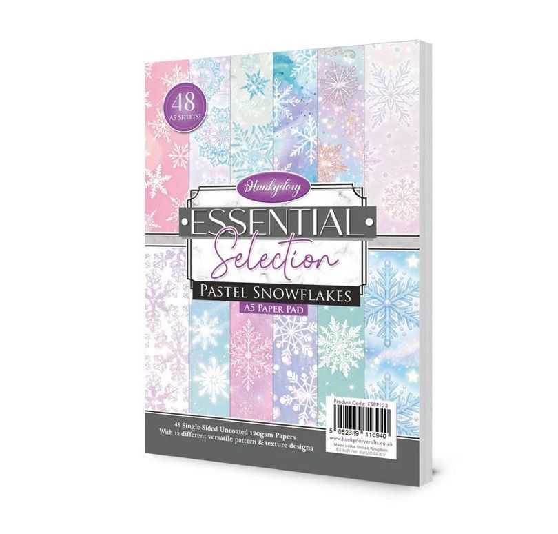 Hunkydory Crafts - Pastel Snowflakes Essential Selection A5 Paper Pad