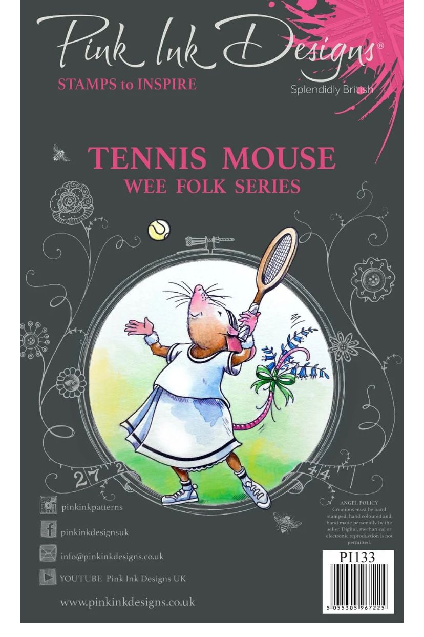 Pink Designs - Tennis Mouse A7 Clear Stamp