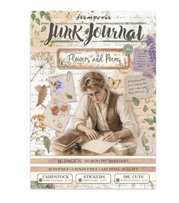 Stamperia - Flowers And Poems Junk Journal: Backgrounds, Stickers, Cut Outs