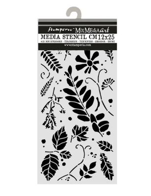 Stamperia - Flowers And Poems Mixed Leaves Laser Cut Stencil 12cmx25cm