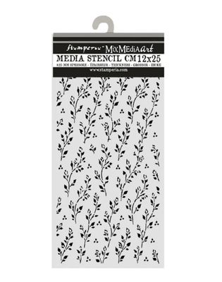 Stamperia - Cozy Family Sprig Pattern Laser Cut Stencil 12cmx25cm