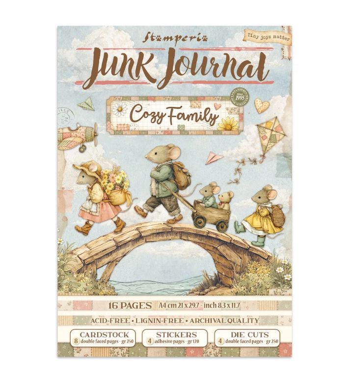 Stamperia - Cozy Family Junk Journal, Backgrounds,  Stickers, Cut Outs