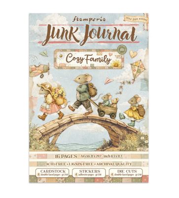 Stamperia - Cozy Family Junk Journal, Backgrounds,  Stickers, Cut Outs