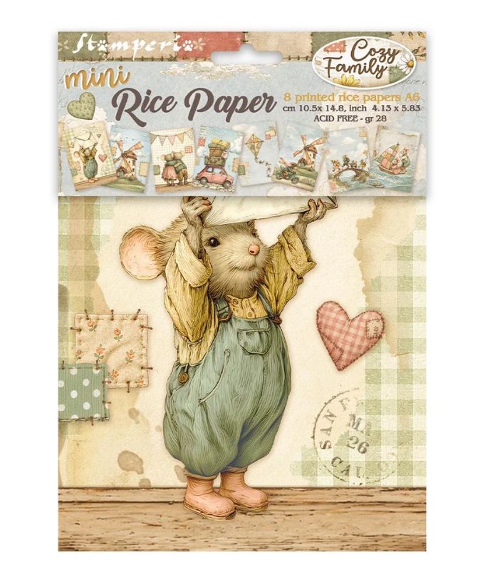 Stamperia - Cozy Family A6 Mini Rice Paper 8 Sheets