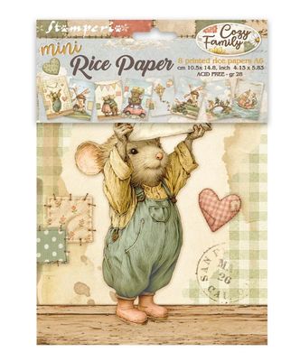 Stamperia - Cozy Family A6 Mini Rice Paper 8 Sheets