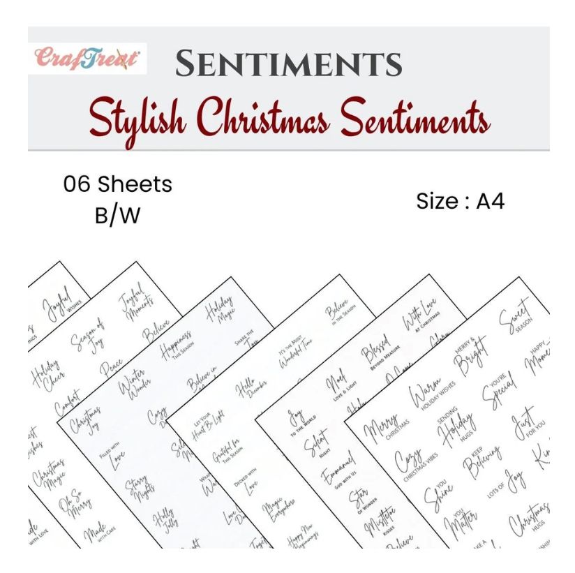 Craftreat - Stylish Christmas Sentiment Sheets 6 Designs