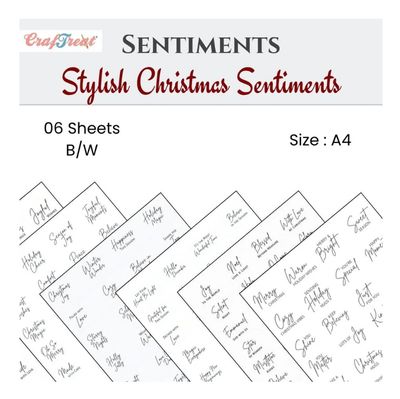 Craftreat - Stylish Christmas Sentiment Sheets 6 Designs