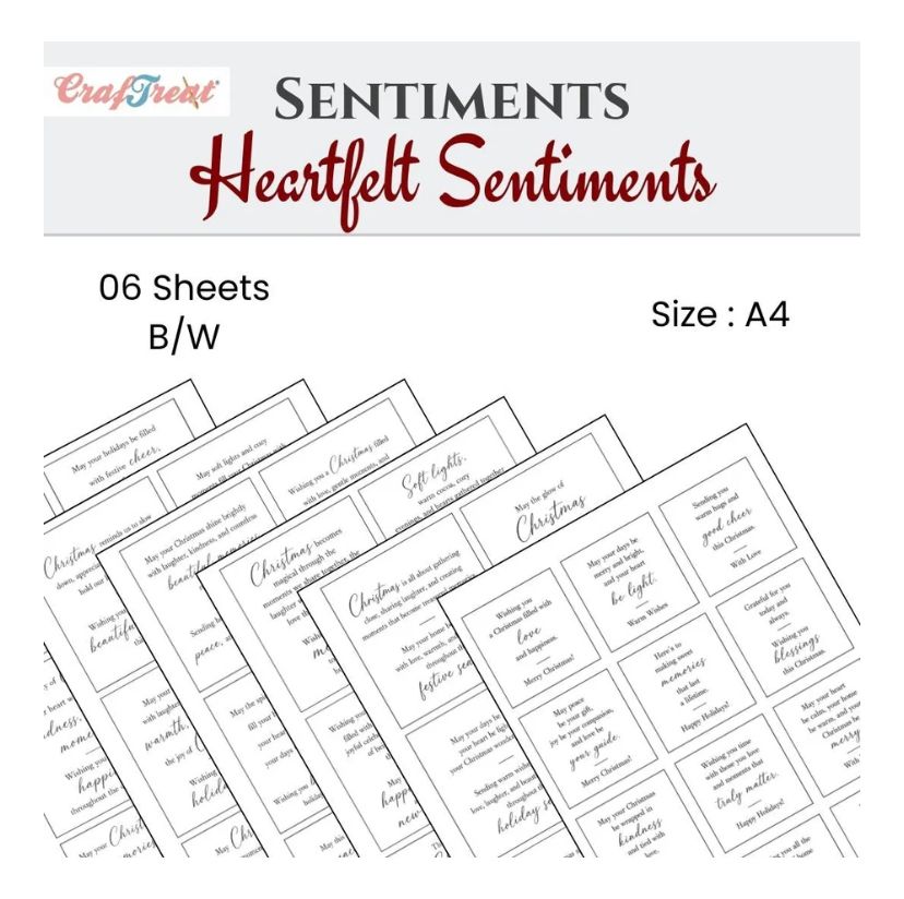 Craftreat - Heartfelt Christmas Sentiment Sheets 6 Designs