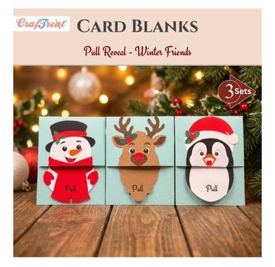 Craftreat - Pull Reveal Winter Friends Card Blanks 3pcs