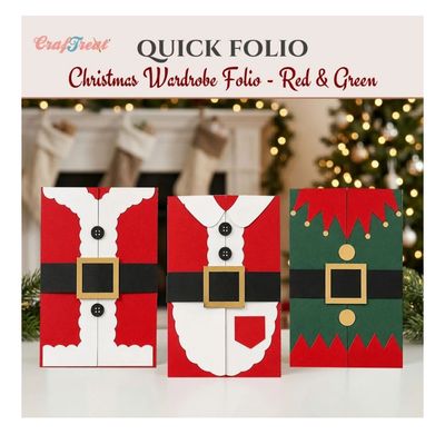 Craftreat - Christmas Wardrobe Folio, Red &amp; Green