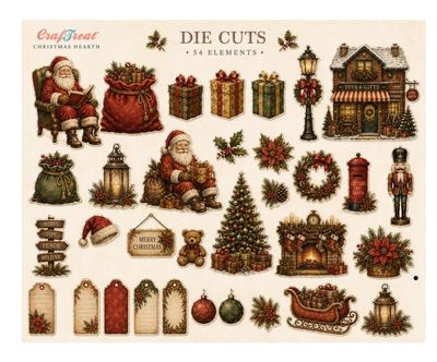 Craftreat - Christmas Hearth Die Cut Ephemera