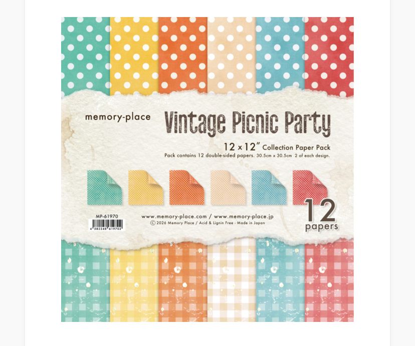 Memory Place - Vintage Picnic Party 12x12 Collection Paper Pack