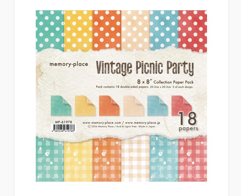 Memory Place - Vintage Picnic Party 8x8 Collection Paper Pack