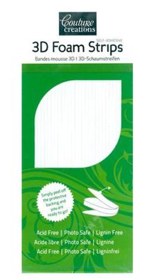 Couture Creation - 3D White Foam Strips 3mm Wide