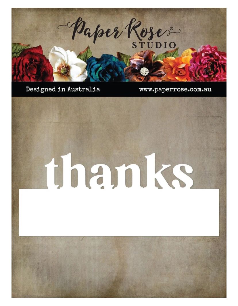 Paper Rose - Thanks Border Word Cutting Die