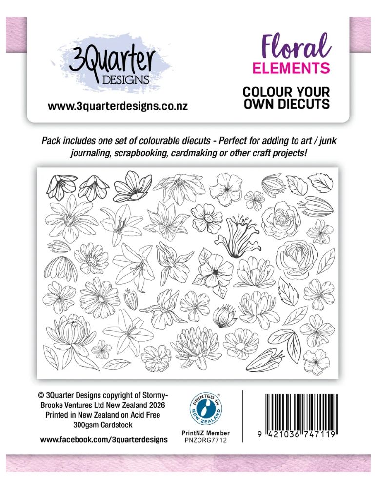 3Quarter Designs - Floral Elements Die Cuts